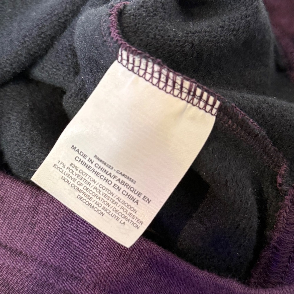 Nike Track & Field Purple Cropped Sweatshirt‎ Cozy Fleece Pullover Boxy Size M - Picture 5 of 13